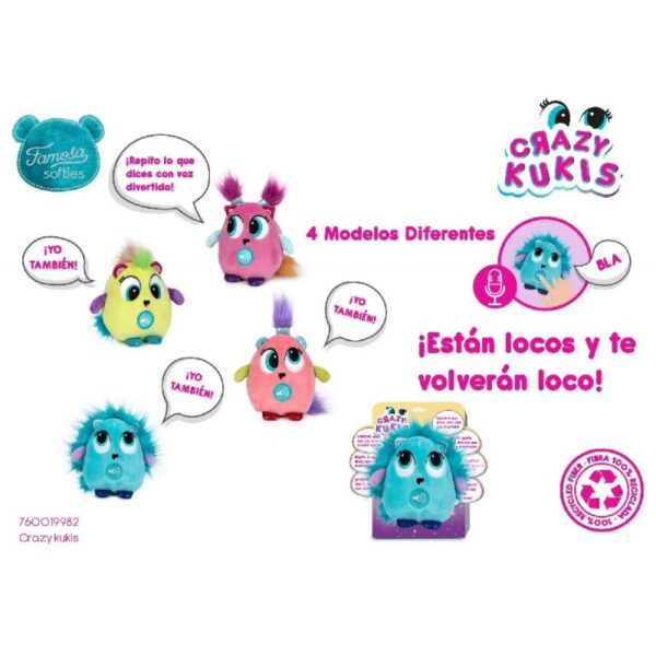 PELUCHES CRAZY KUKIS CON SONIDO MARCA FAMOSA - IPELUCHES